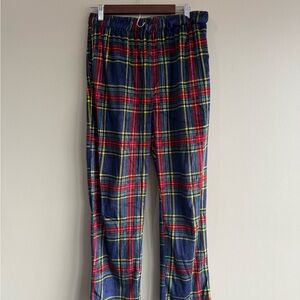 Weatherproof Vintage Soft Fleece  Plaid Pajama Pants Drawstring Pockets